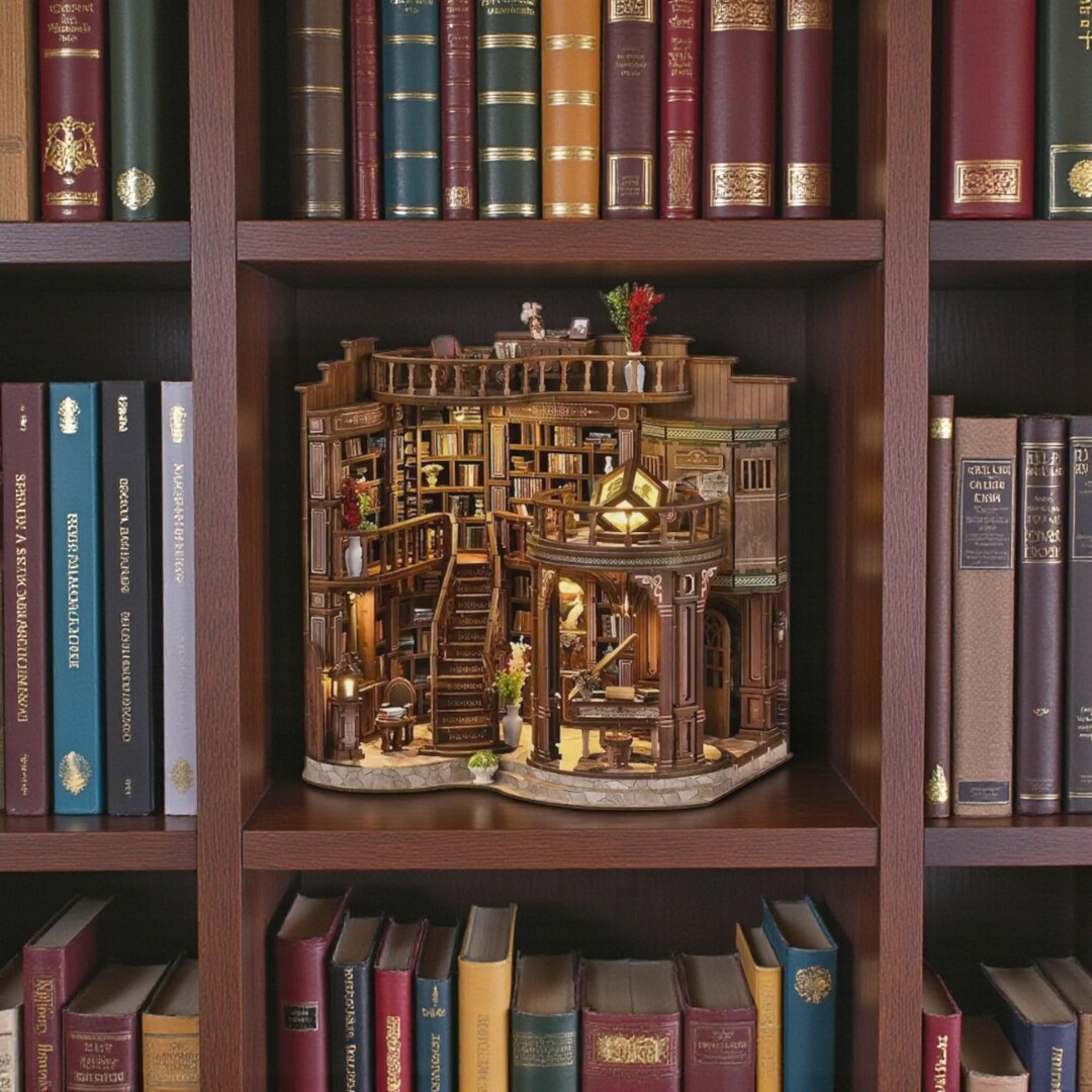 Dreamy Book Hall Book Nook Kit – DIY Miniature Library Scene With LED ...
