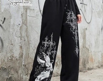 Belted Baggy Pants | Curved Wide Leg Trousers | Streetwear Loose Fit Style | Y2K Trend