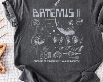 Artemis II NASA Mission T-Shirt: Vintage Feel, DTG Print, Space Exploration Apparel