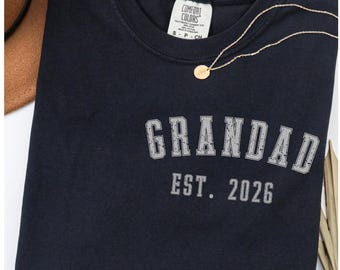 Grandad Est 2026 Shirt, Comfort Colors Garment Dyed Tee