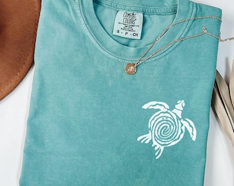 Comfort Colors® Vintage Sea Turtle Shirt, Summer Shirt for Women, Beach T-Shirt Graphic Tee Summer Shirt Save the Turtle Tshirt Ocean Tee