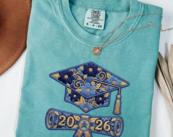 Class of 2026 Shirt, Graduation Shirt 2026,Senior 2026 Tee, Floral Graduation Cap Shirt, Graduate Gift,College Graduation Tee,Senior Shirt