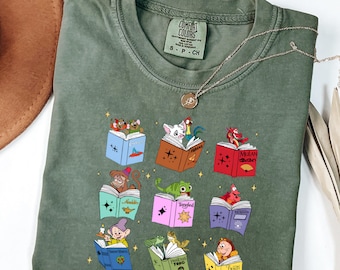 Disney Princess Sidekicks Book Club Shirt, Book Lover Gift, Disney Reading Tour Sweatshirt, Librarian Sweater, Comfort Colors T-Shirt