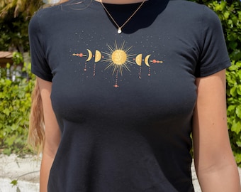 Baby Tee® Moon Phases Shirt, Astrology Lover Gift for Her, Celestial Tshirt, Sun Shirt, Astrological Gift for Women, Astrology Tee