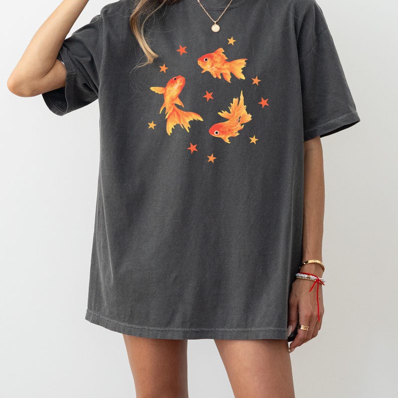 Goldfish T-Shirt,Star Aesthetic,Cute T-Shirt, Beachy Shirt, Grunge Y2K Tee, Cool Vintage Retro T-Shirt Gift, Comfort Colors Unisex T-Shirt image 12