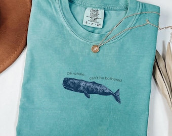 Minimalist Beach Shirt, Funny Meme Shirt, Oh Whale Shirt, Summer Aesthetic, Oversize, Womens, Mens, Unisex Comfort Colors T-shirt