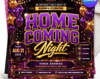 Homecoming Party Flyer Template, Student Council Poster, Editable Pep Rally Flyer, Instant Download, DIY text, Instant download