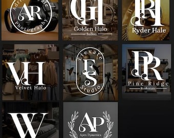 Custom Initial Logo, Premium Monogram & Wedding Logo, Hand-Drawn Personalized Luxury Signature, Editable Design, DIY text, instant download