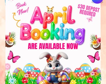 April Appointments Flyer, Hair Stylist Booking, Wig Install Flyer, Nail Tech Easter Flyer, Spring Salon Flyer, DIY Text, Instant Download