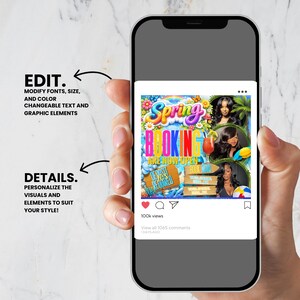 Spring Break Booking Flyer, Spring Booking Flyer, Spring Break Sale Flyer, Hair Lash Nail Makeup Braids Flyer, DIY text,instant download