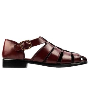 Genuine Cow Leather Fisherman Sandals for Men - Closed Toe, Buckle Strap, Full Leather Sole