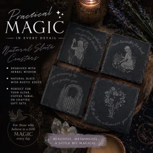 Practical Magic themed Slate Coasters Set of 4