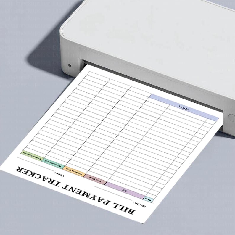 Bill Payment Tracker Printable, Monthly Finance Organizer (A4, US ...