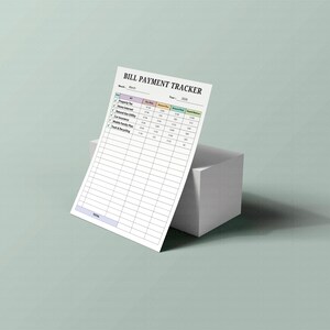 Bill Payment Tracker Printable, Monthly Finance Organizer (A4, US ...