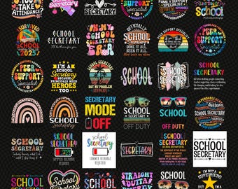School Secretary Png bundle, Office Squad Png, Office Lady, Back to School, Squad, First day of School, Crew, Sublimation Design Downloads