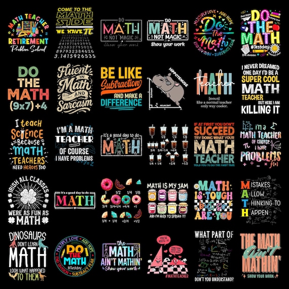 Math Teacher PNG Bundle Funny Math Shirt Designs, Math Teacher Gift PNG, Back to School Teacher Sublimation Files