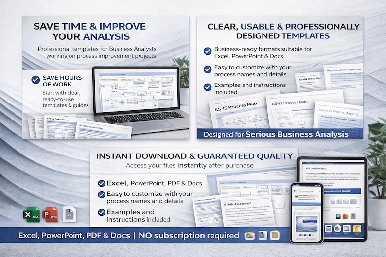 Business Process Mapping Templates for Business Analysts As-is & To-be ...