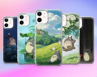 Totoro Phone Case Ghibli Cute Cat Cover for iPhone 17e, 16, 15, 14, 13, Samsung S26, S25, A57, A17 Pixel 10Pro, 10, 9