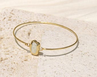 Handgemachtes rohes Edelstein Armband, Gold oder Silber, wählen Sie Ihren Stein, Geschenk bereit Verpackung