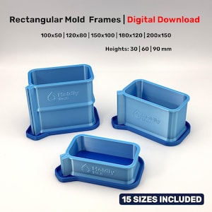 Juego de carcasas de molde rectangulares - 15 tamaños - Archivos STL para impresión 3D (Descarga digital)