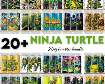 Paquete de más de 20 diseños de envolturas para vasos de las Tortugas Ninja, diseños de sublimación de las Tortugas Ninja, envoltura PNG para vasos de 20 oz, envoltura para vasos, vasos para niños
