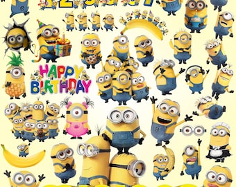 Pakiet ponad 100 Minionków w formacie PNG, Clipart postaci z kreskówek, Przezroczyste pliki PNG o wysokiej rozdzielczości, Projekt sublimacji Cricut, Natychmiastowe pobieranie