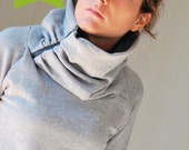 Organic Cotton Grey Sweatshirt SUN Women Sweater/ Gift for her / Women fashion / Eco-friendly