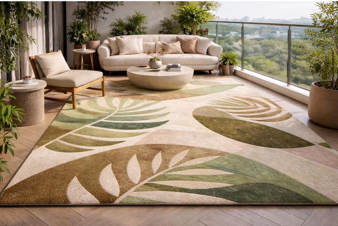 Abstract Leaf Design Rug - Etsy