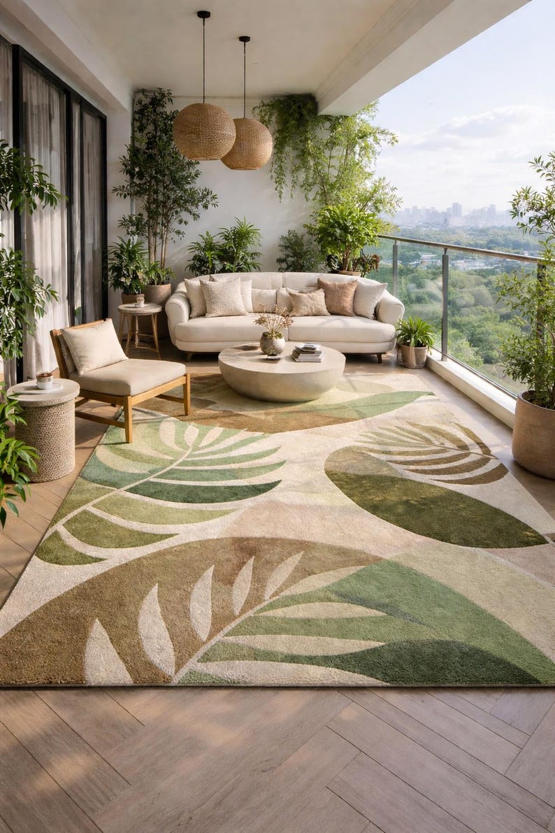 Abstract Leaf Design Rug - Etsy