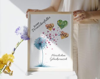 Geldgeschenk Geburtstag | Wunscherfüller | Last Minute Geschenk zum Geburtstag PDF Sofort Download | Geschenk | Geburtstagsgeschenk Idee