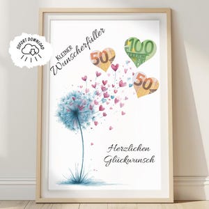 Geldgeschenk Geburtstag | Wunscherfüller | Last Minute Geschenk zum Geburtstag PDF Sofort Download | Geschenk | Geburtstagsgeschenk Idee