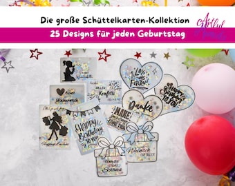 Shaker Card Birthday | Packaging for Money & Gift Certificate Template Download Craft Templates Confetti Bags Wish Granter Last Minute Card