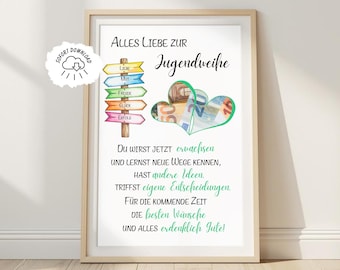 Don en argent pour une cérémonie d'initiation de jeune | Exaucement de vœux | Cadeau de dernière minute pour une cérémonie d'initiation de jeune (Téléchargement PDF instantané) | Cadeau | Félicitations