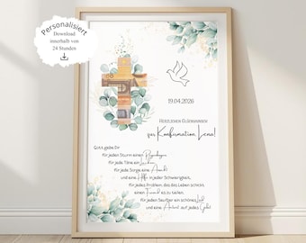Regalo de confirmación personalizado para niños y niñas | Manualidad para regalar dinero | Regalo creativo | Descarga digital en PDF