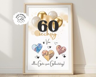 Siringa Per Soldi Regalo 60° Compleanno, Idea Divertente Per Regalare Banconote, Decorazione Originale Per Uomo E Donna, Con Scatola A Tema Stradale