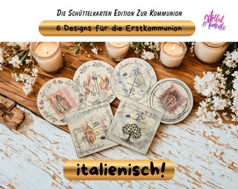 Biglietto shaker per la Prima Comunione, confezione per denaro e buoni regalo, download del modello, modelli per lavoretti, sacchetti di coriandoli, esaudisci i desideri