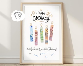 Creatief geldcadeau, wensvervulling, verjaardagscadeau, geldcadeau voor een verjaardag, verjaardagskaart, lastminutecadeau, download