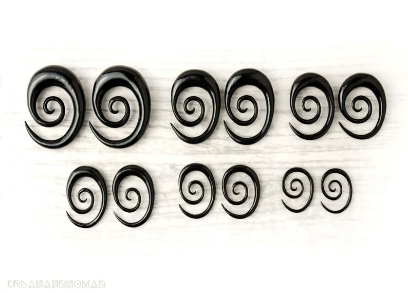 Oval Spiral Gauge Earrings Piercing Earrings Horn Expanders Etsy