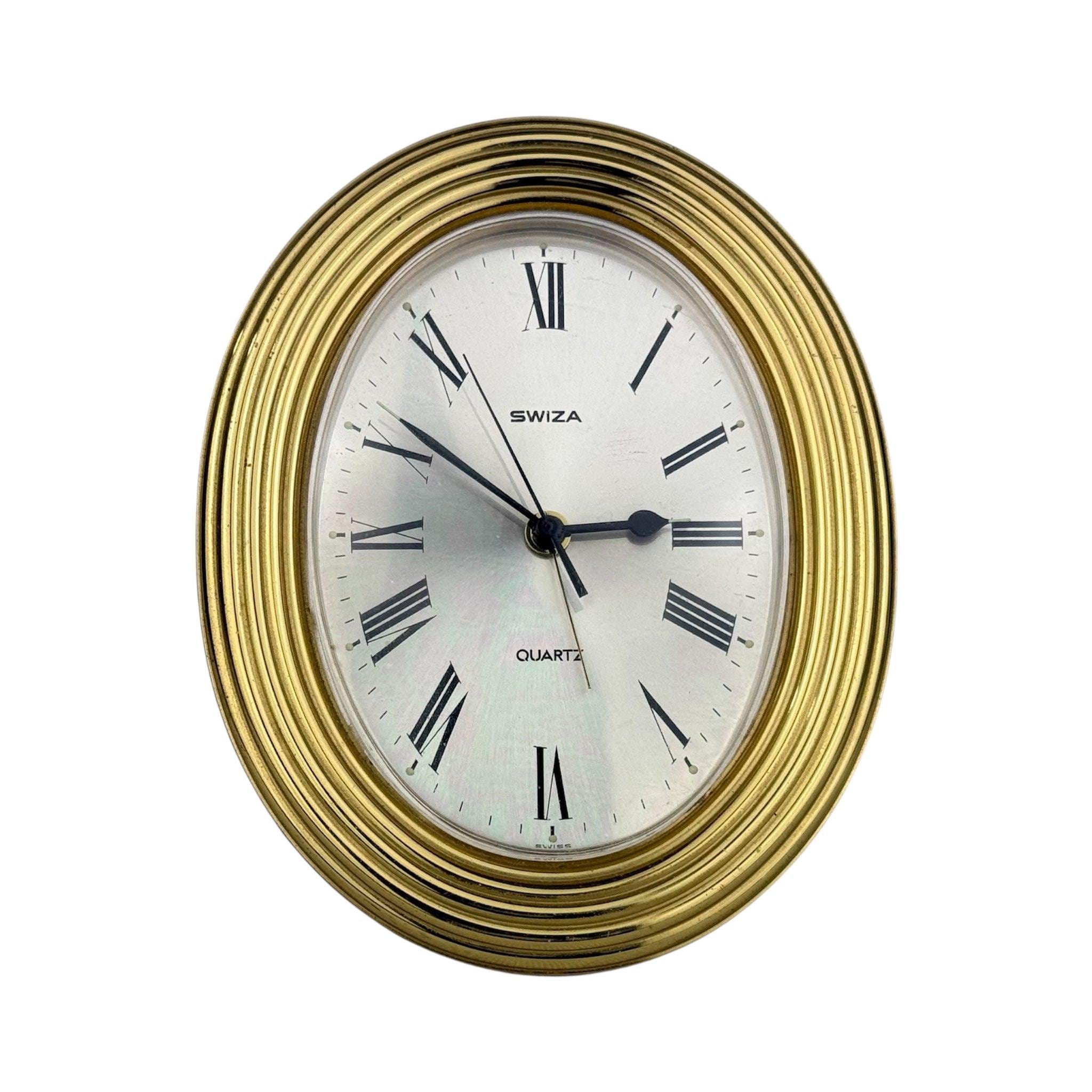 Horloge De Cheminée Swiza Laiton Doré - 3 Fuseaux - Fabrication Suisse
