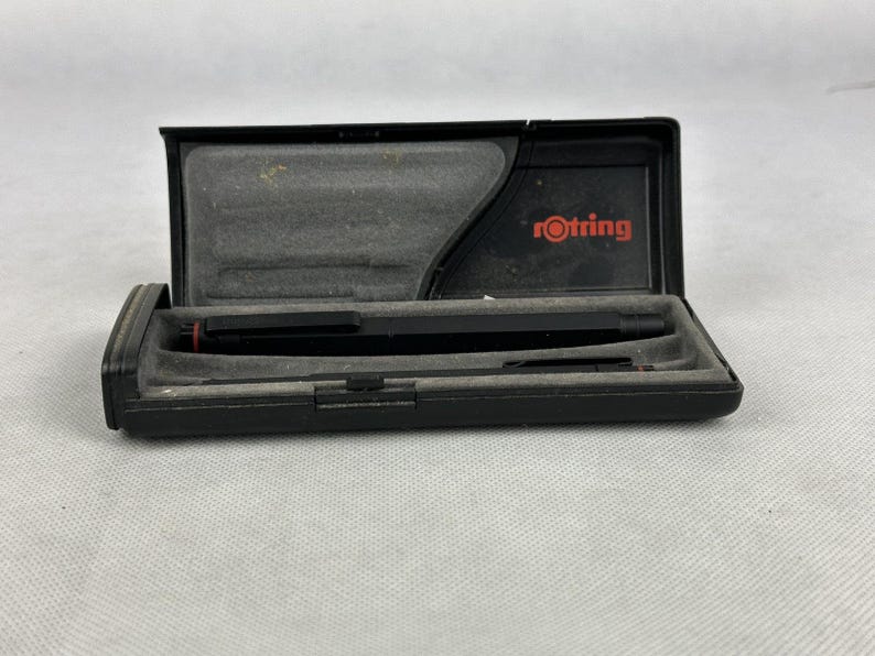 Rotring 600 Newton Fountain Pen & Ballpoint Pen Set Black With Original Case image 11