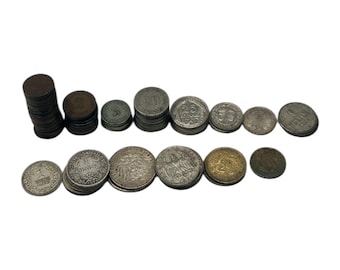 Großes Konvolut von 90 Deutschen Pfennig und Mark Münzen – Kaiserreich Weimar Republik gemischte Stückelungen