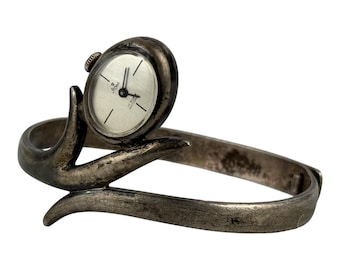 Vintage Stowa 835 Silver Cuff Bangle Watch – Mechanical – Running