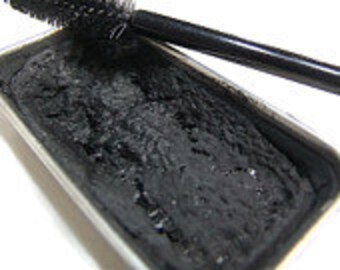 Black Creamy Cake Mascara - Cake Mascara - Zero Waste Vegan Mascara - Cake Eyeliner - Cake Mascara -Paraben Free - Cat Eyes