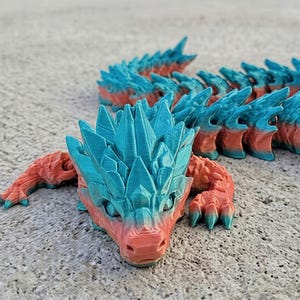 Articulated Crystal Spine Dragon STL | Flexi Dragon 3D Print File