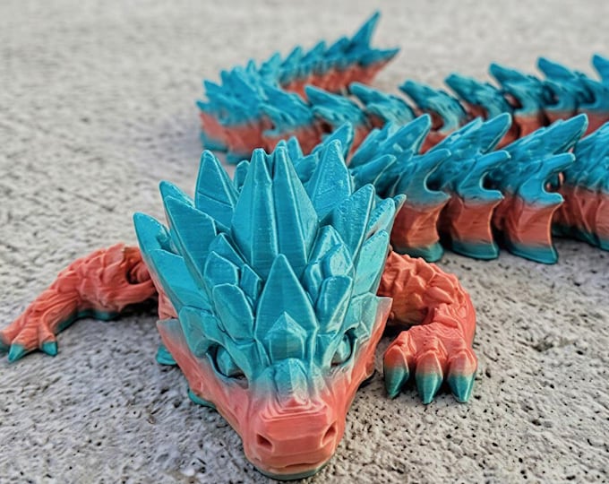 Articulated Crystal Spine Dragon STL | Flexi Dragon 3D Print File - Etsy