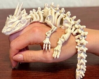 Skeleton Dragon STL | Articulated Flexi Dragon 3D Print File