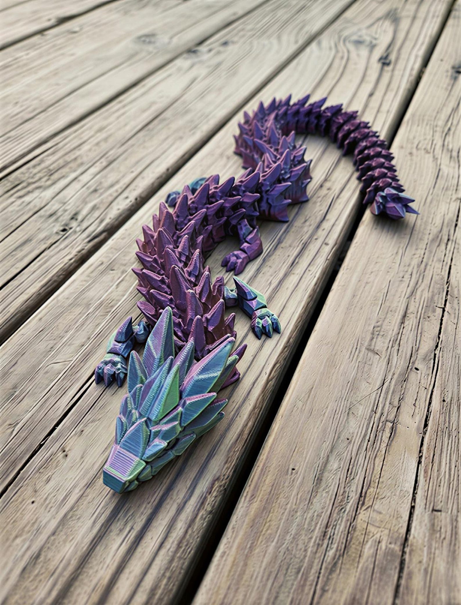 Articulated Crystal Spine Dragon STL | Flexi Dragon 3D Print File - Etsy