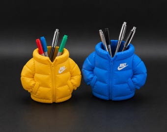 Puffer Jacket Pen Holder STL | Jacket Desk Organizer 3D Print File