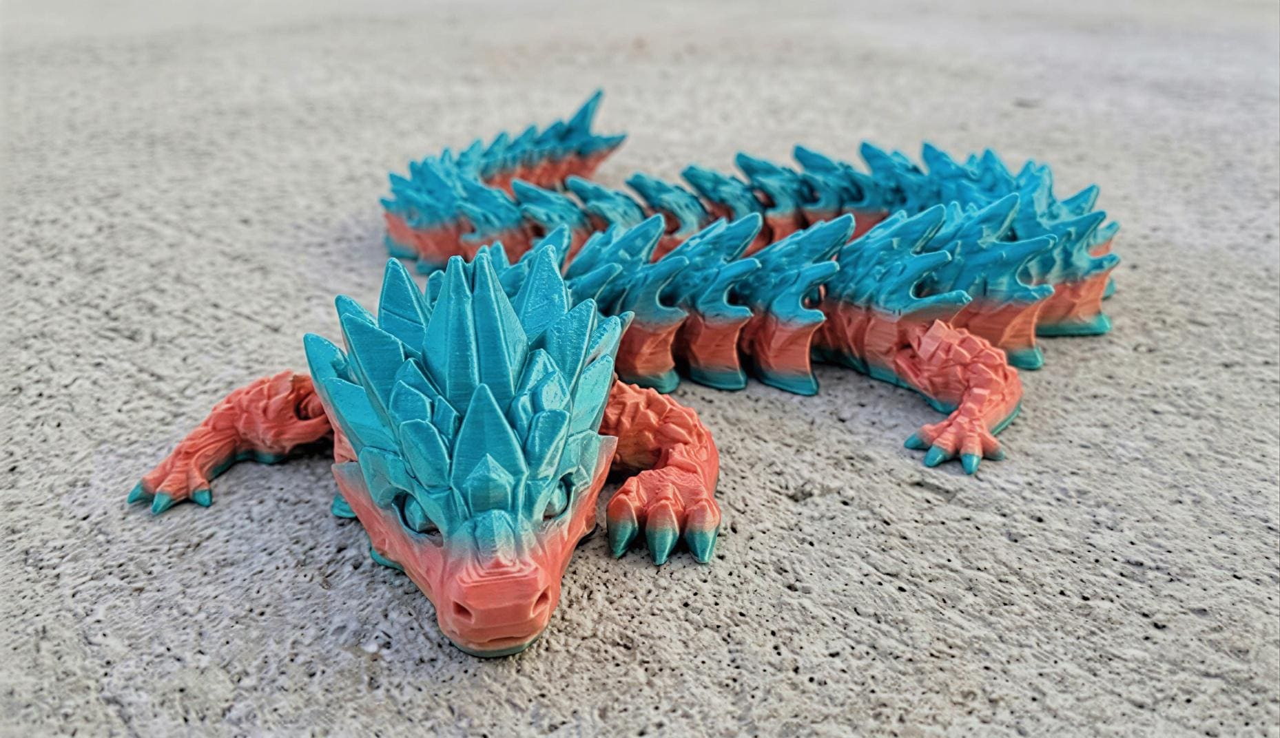 Articulated Crystal Spine Dragon STL | Flexi Dragon 3D Print File - Etsy