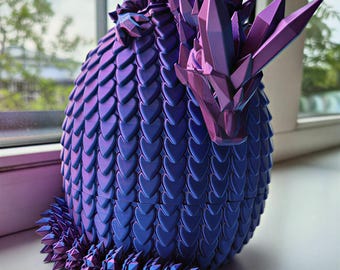 Scaly Dragon Egg with Threaded Lid STL | Fantasy Dragon Storage Box